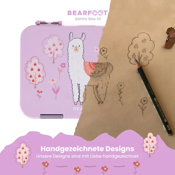 Kinder Brotdose mit Fächern - Lama
